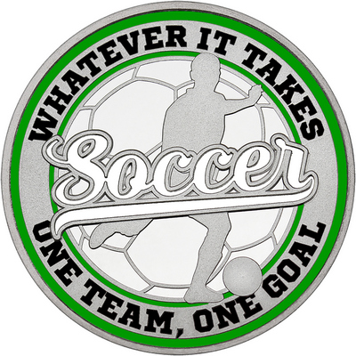 White "Soccer" with Green Outer Circular Borders